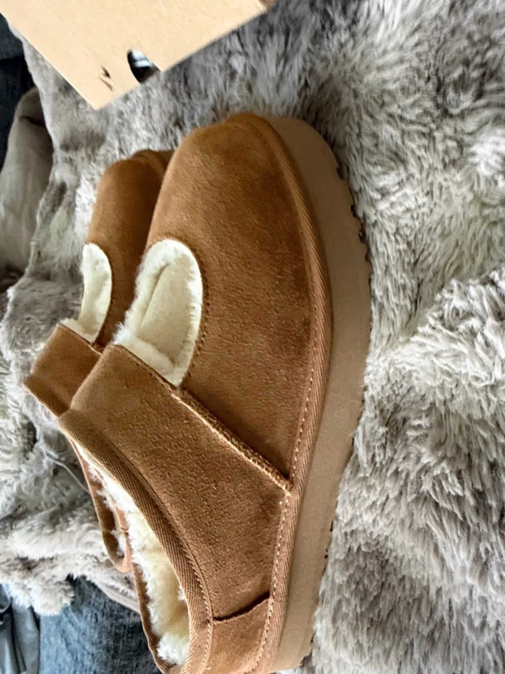 BNWT UGG Chestnut Suede Shearling Mule Slides comes with original box W size 8 - Picture 6 of 10